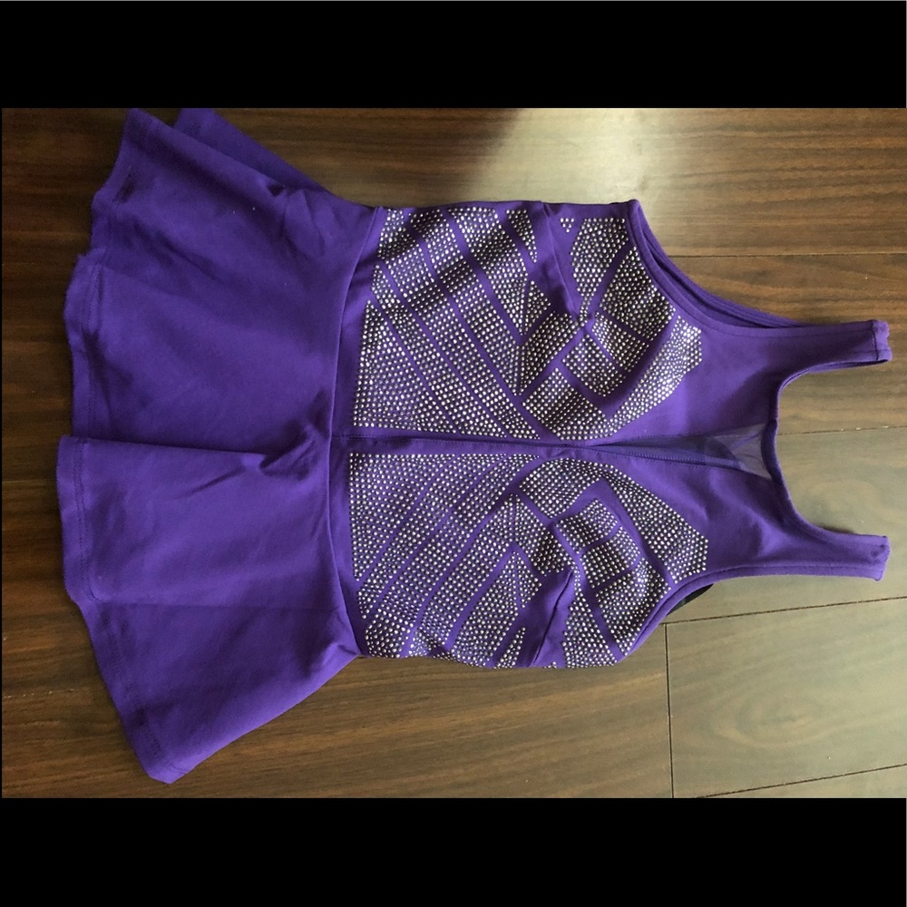 BEAUTIFUL PURPLE RHINESTONE BEBE TANK SHIRT SIZE S